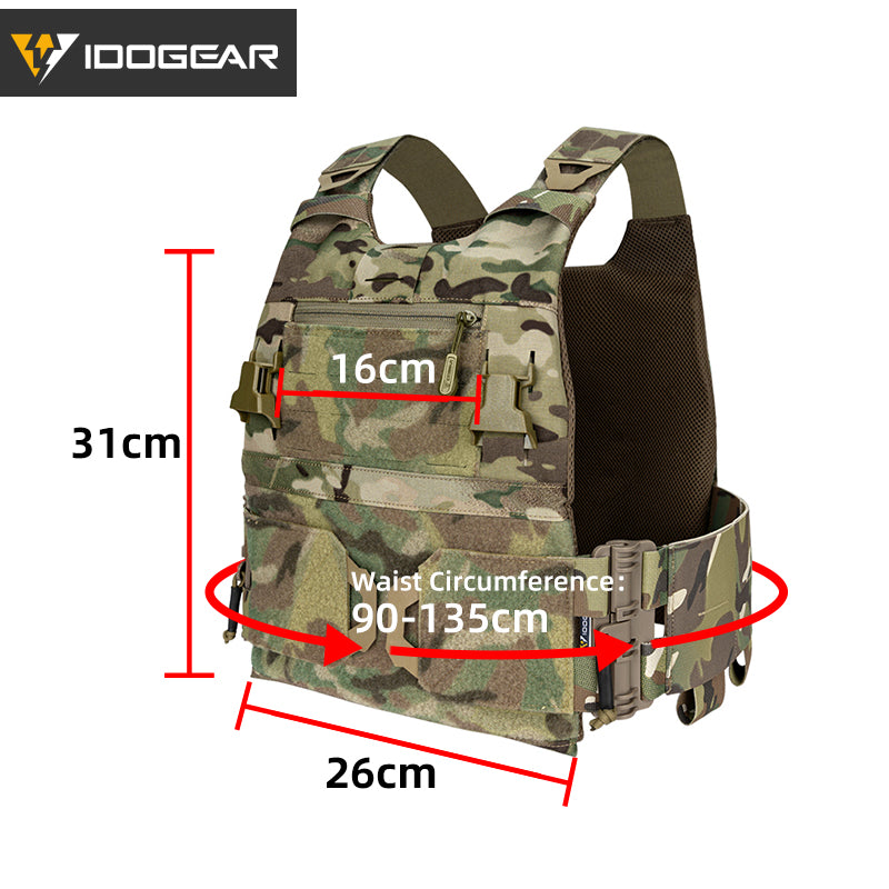 IDOGEAR 3.0 FCSK Quick Release Tactical Vest With Elastic Sides Plate Carrier for Airsoft, Military Combat Vest 3320