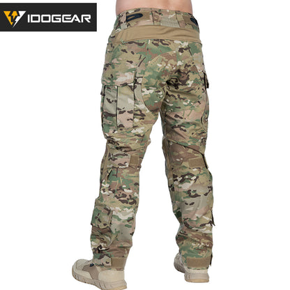IDOGEAR G3 Combat Pants with Knee Pads Multicam Men Pants For Hunting, Paintball Camo Trousers 3205