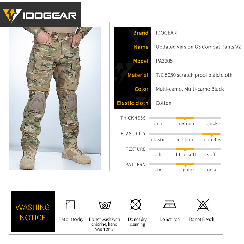 IDOGEAR Men's Tactical Combat Shirt and Pants Set Long Sleeve Multicam Hunting Military Uniform 1/4 Zip UT3011