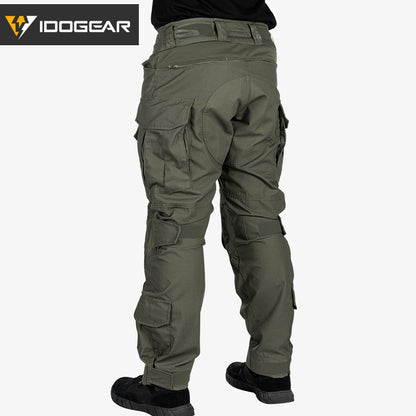 IDOGEAR G3 Combat Pants with Knee Pads Multicam Men Pants For Hunting, Paintball Camo Trousers 3205