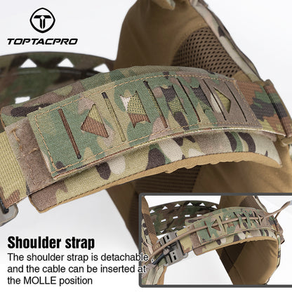 TOPTACPRO Tactical Vest Magnetic Suction Quick Release Buckle Imported Original Fabric Matting Combat Vest 8301