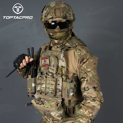 TOPTACPRO Tactical Vest Magnetic Suction Quick Release Buckle Imported Original Fabric Matting Combat Vest 8301