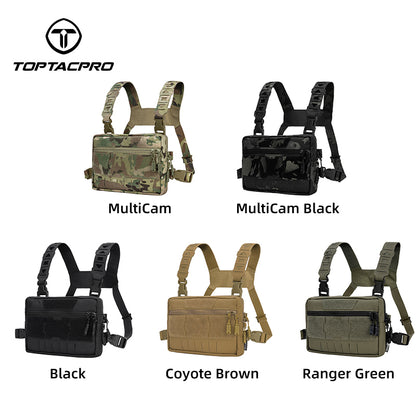 TOPTACPRO Tactical Chest Rig Bag Chest Recon Bag MOLLE Adjustable Shoulder Strap Pack 8511