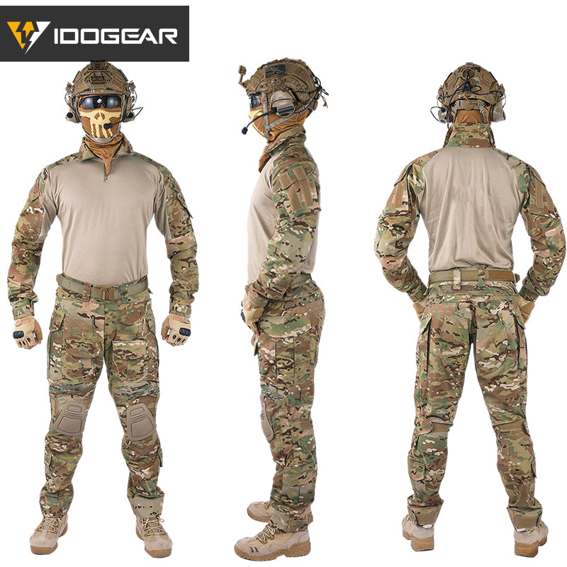TOP SALE🔥| IDOGEAR G3 Combat Suit Shirts & Pants with Knee Pads Update Version Camo Tactical Uniforms (set) UT3001
