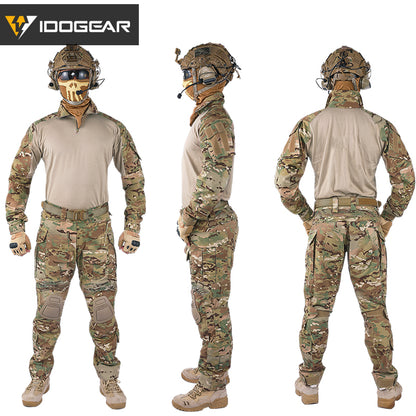 TOP SALE🔥| IDOGEAR G3 Combat Suit Shirts & Pants with Knee Pads Update Version Camo Tactical Uniforms (set) UT3001