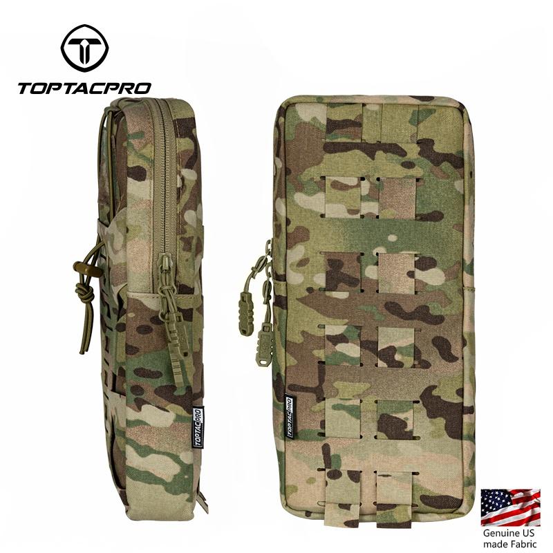 TOPTACPRO Tactical Hydration Pouch With Inner Bladder Water Bag Laser Cut MOLLE Hydration Pouch 8504