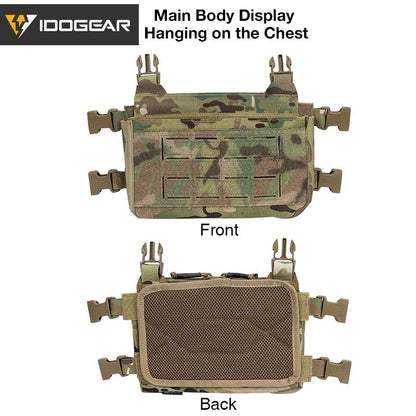 IDOGEAR KGR Tactical Chest Rig Modular Lightweight Chest Rig With DOPE 5.56 Triple Mag Pouch Kangaroo Chest Rig Front Panel 3319