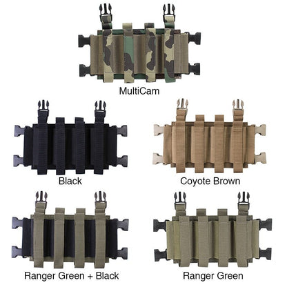IDOGEAR PEW Tactical Quadruple Magazine Pouch Panel For MK3 MK4 JPC2.0 Elastic SMG Mag Pouch Military Ranger Green Mag Carrier VT04
