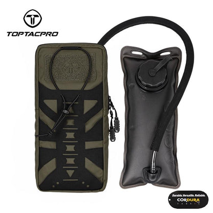 TOPTACPRO Tactical Hydration Pouch With Inner Bladder Water Bag Laser Cut MOLLE Hydration Pouch 8504
