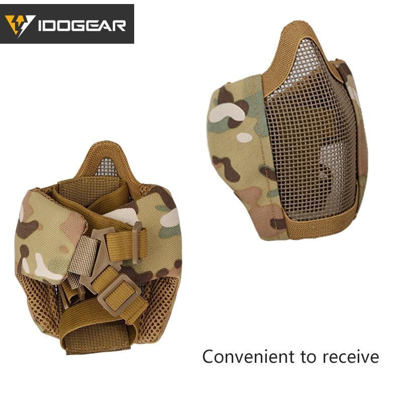 IDOGEAR Tactical PDW Half Face Protective MESH Mask Field CS Game Tactical Military Accessories 3604 Military Camping Hiking Camouflage Gears