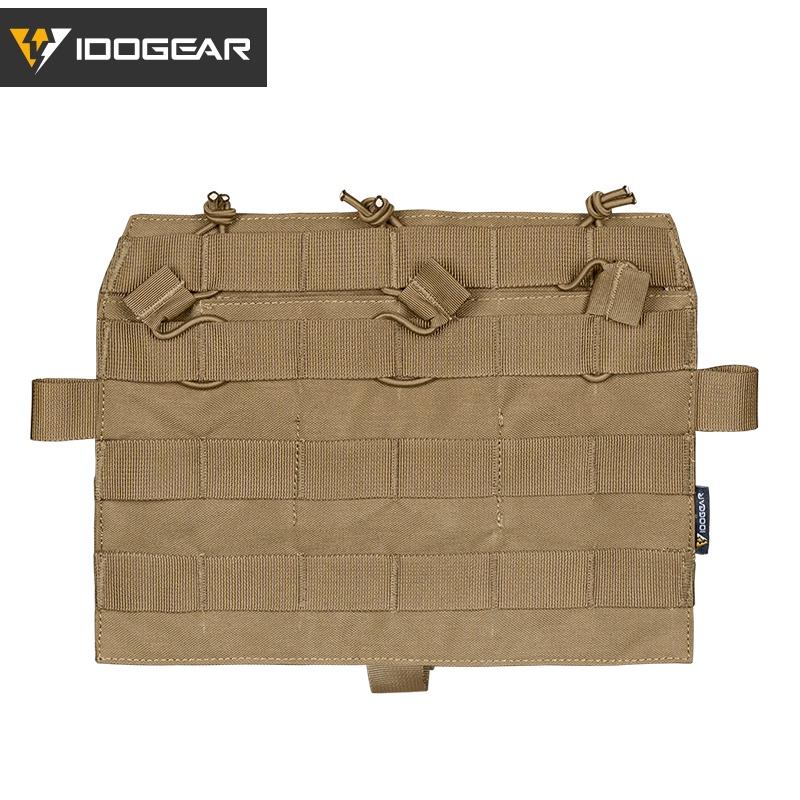 IDOGEAR Tactical MOLLE Panel TRI Pouch For AVS JPC2.0 Detachable Front Flap Triple Magazine Pouch Vest Front Panel 3579