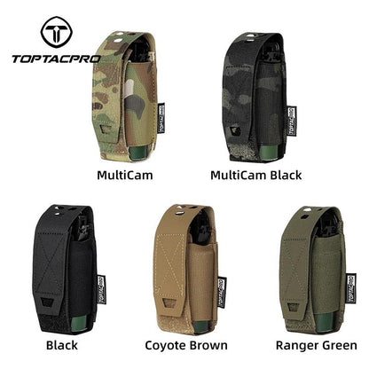 TOPTACPRO Tactical Flashbang Pouch 9mm Magazine Pouch MOLLE Laser Cut Quick Release Military Army Camo Tactical Flashbang Pouch 8502