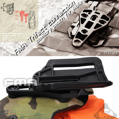 FMA Tactical Belt Adapter Trifecta Connection Auxiliary Pouch Low Ride Belt Adapter Low Profile Compatible with Safariland/Blackhawk/G-Code Holsters 1040