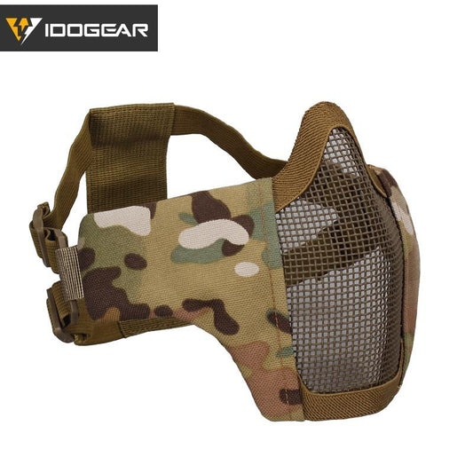 IDOGEAR Tactical PDW Half Face Protective MESH Mask Field CS Game Tactical Military Accessories 3604 Military Camping Hiking Camouflage Gears
