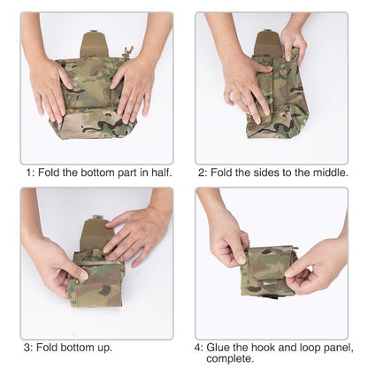 TOPTACPRO Tactical Drop Pouch Dump Pouch MOLLE Foldable Recycling Bag Military Multi-function Tool Pouch 8520