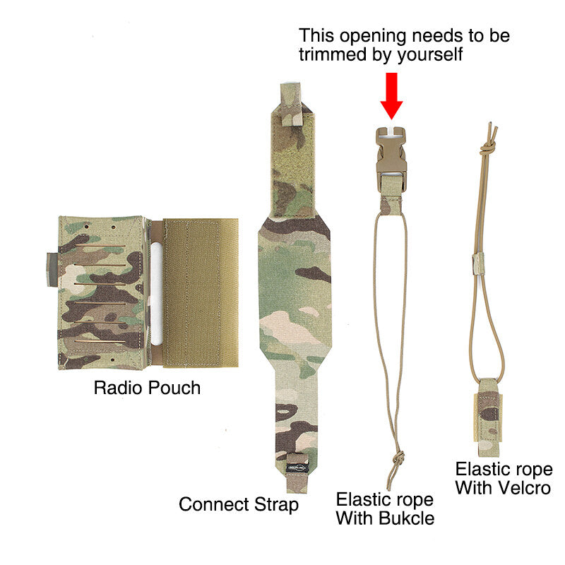 IDOGEAR PEW Tactical Radio Pouch for PRC 152 148 MPU5 CP Style Airlite Configurable Radio Pouch for SPC Vest P044