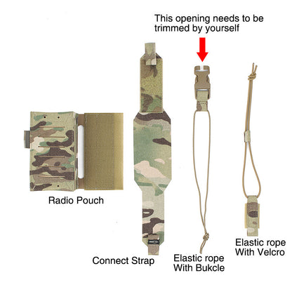 IDOGEAR PEW Tactical Radio Pouch for PRC 152 148 MPU5 CP Style Airlite Configurable Radio Pouch for SPC Vest P044