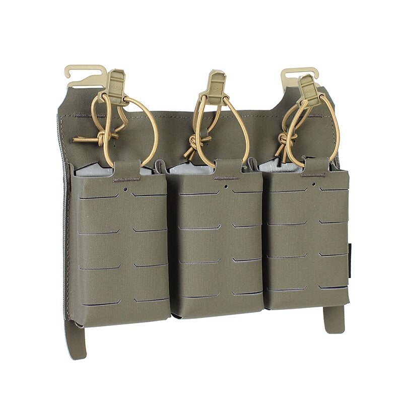 IDOGEAR PEW Tactical Triple 556 Magazine Pouch FERRO STYLE KTAR Front Flap FCPC Front Magazine Pouch Laser Cut MOLLE Military Mag Carrier VT13