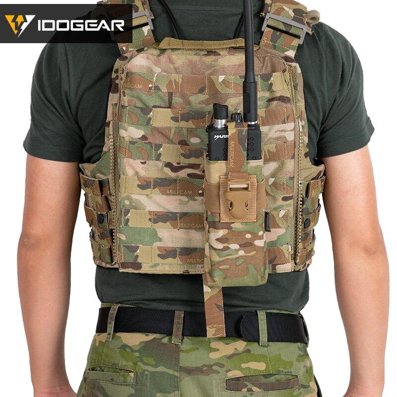 IDOGEAR Tactical Radio Pouch For RRV Vest Walkie Talkie MOLLE MBITR TRI PRC-148 152 3552 Multicam
