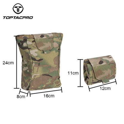 TOPTACPRO Tactical Drop Pouch Dump Pouch MOLLE Foldable Recycling Bag Military Multi-function Tool Pouch 8520