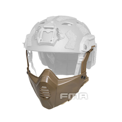FMA Tactical Half Face Mask with Helmet Rail Connect for SF Tactical Helmet Military Face Protector Tactical Training Wargame Half Face Mask TB1335