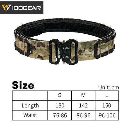 IDOGEAR 2 Inch Tactical Combat Belt Quick Release Buckle MOLLE Military Hunting Combat Belt Durable Nylon 3414