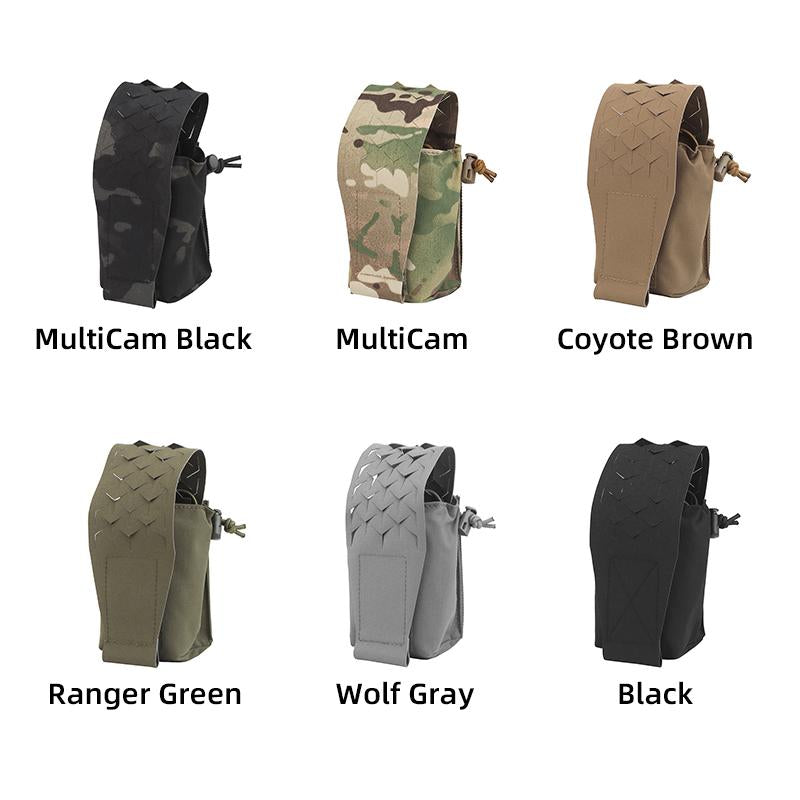 IDOGEAR Tactical Mulfunctional SPUD Pouch Universal Radio Pouch Storage Pouch Laser Cut Lightweight Adjustable Camo Military Wargame Outdoor MG-75