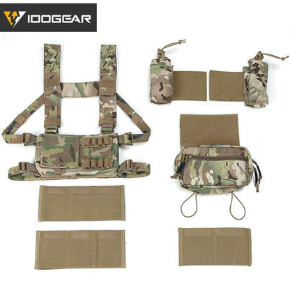 IDOGEAR Tactical Chest Rig Modular Lightweight Chest Rig MK3 Full Set Military w/ 5.56 Mag Pouch Pantiball Hiking Camping Outdoor Gear