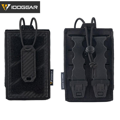 IDOGEAR Tactical Phone Pouch Nylon Universal Radio Pouch Single 5.56 Mag Pouch Ajustable Anti-slip Military Army 3588