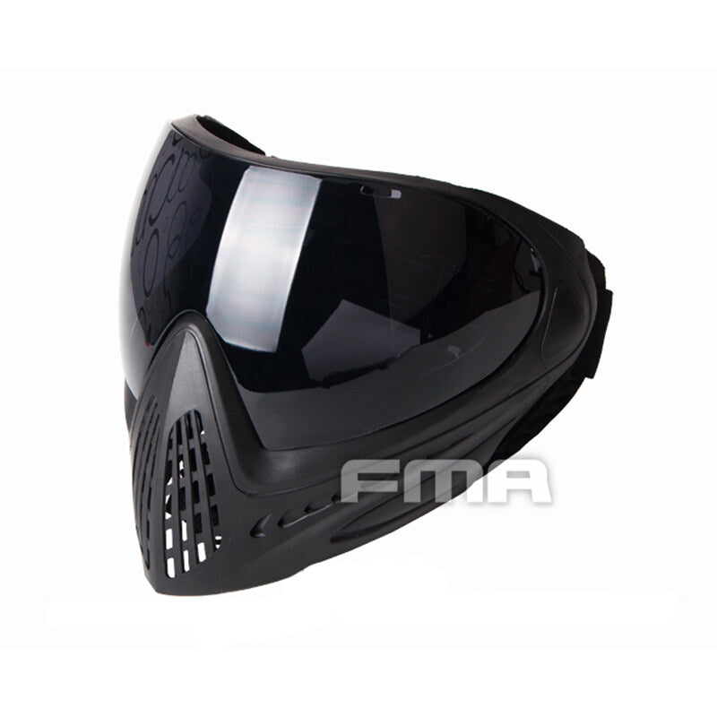 FMA F1 Full Face Mask With Single Layer Paintball Safety Anti-fog Goggle Elastic-band Tactical Ajustable Equipment For Airsoft Military Outdoor F0022-F0025