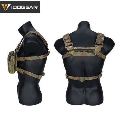 IDOGEAR KGR Tactical Chest Rig Modular Lightweight Chest Rig With DOPE 5.56 Triple Mag Pouch Kangaroo Chest Rig Front Panel 3319