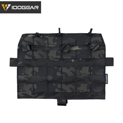 IDOGEAR Tactical MOLLE Panel TRI Pouch For AVS JPC2.0 Detachable Front Flap Triple Magazine Pouch Vest Front Panel 3579