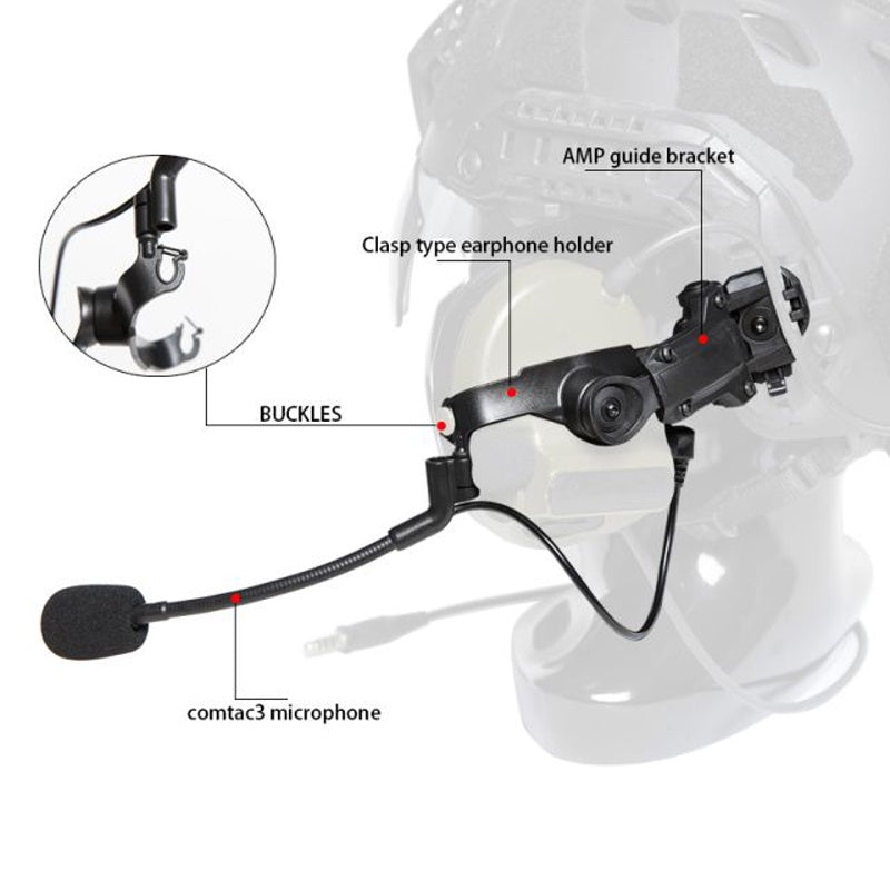 FMA Tactical Headset COMTAC II III Helmet ARC Rail Bracket Adapter TB1443