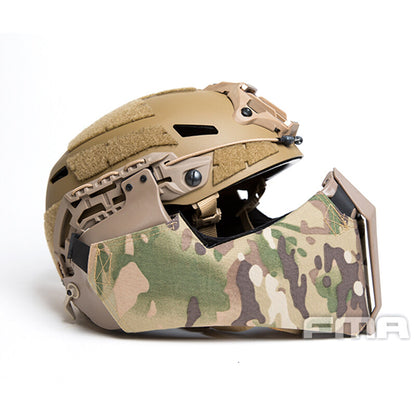 FMA Tactical Half Face mask Gunsight Mandible for Fast Helmet/High Cut Helmet/MT Helmet Camouflage Cycling Face Cover Protector Survival Kit 1304