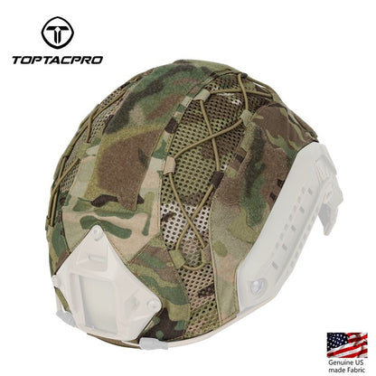 TOPTACPRO Tactical Helmet Cover for FAST Helmet 500D Cordura Nylon Military Camo Headwear Hoop & Look 8801