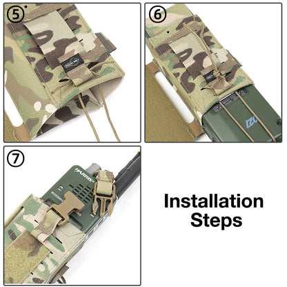 IDOGEAR PEW Tactical Radio Pouch for PRC 152 148 MPU5 CP Style Airlite Configurable Radio Pouch for SPC Vest P044