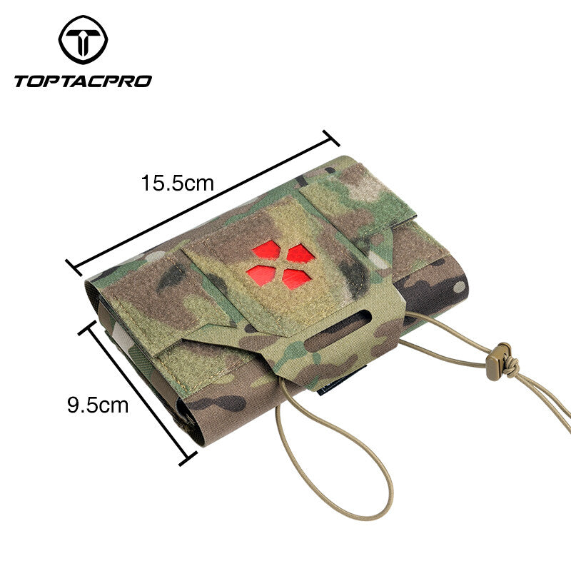 TOPTACPRO Tactical Medical Pouch First Aid Kit EMT IFAK Pouch Laser Cut Molle Micro Medical Pouch Blow-Out Pouch Survival Kit Magazine Holder Carrier EMT EDC Pouch Emergency Bag Army Military Camouflage Waist Pack 8508