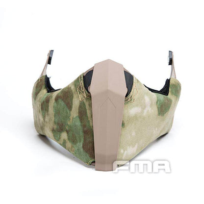 FMA Tactical Half Face mask Gunsight Mandible for Fast Helmet/High Cut Helmet/MT Helmet Camouflage Cycling Face Cover Protector Survival Kit 1304