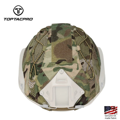 TOPTACPRO Tactical Helmet Cover for FAST Helmet 500D Cordura Nylon Military Camo Headwear Hoop & Look 8801