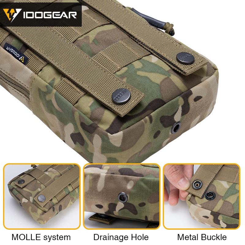 IDOGEAR Tactical Utility Pouch Laser Cut MOLLE EDC Multifunction Sundries Recycling Bag Micro Med Kit Military Camouflage Vest Molle Pouch 3578