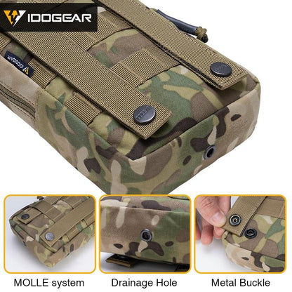 IDOGEAR Tactical Utility Pouch Laser Cut MOLLE EDC Multifunction Sundries Recycling Bag Micro Med Kit Military Camouflage Vest Molle Pouch 3578