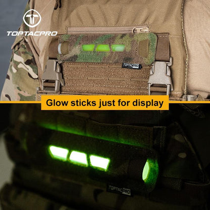 TOPTACPRO Tactical Glow Sticks Pouch Camouflage Light Sticks Holder Carrier America Geuine CP Fabric 8509
