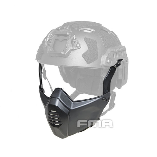 FMA Tactical Half Face Mask with Helmet Rail Connect for SF Tactical Helmet Military Face Protector Tactical Training Wargame Half Face Mask TB1335