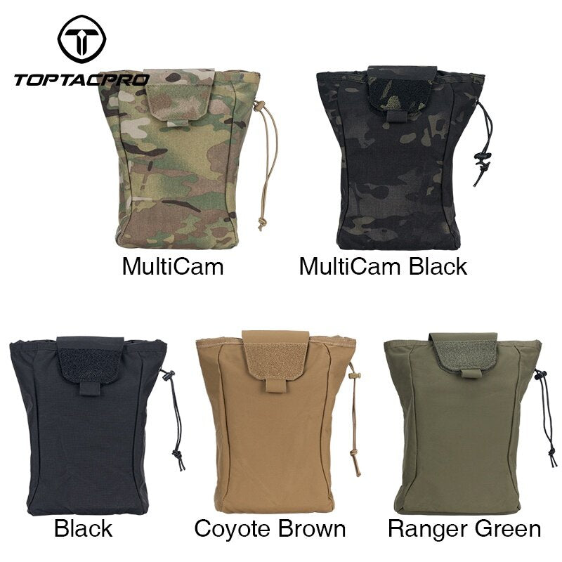 TOPTACPRO Tactical Drop Pouch Dump Pouch MOLLE Foldable Recycling Bag Military Multi-function Tool Pouch 8520