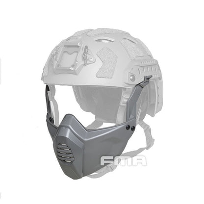 FMA Tactical Half Face Mask with Helmet Rail Connect for SF Tactical Helmet Military Face Protector Tactical Training Wargame Half Face Mask TB1335