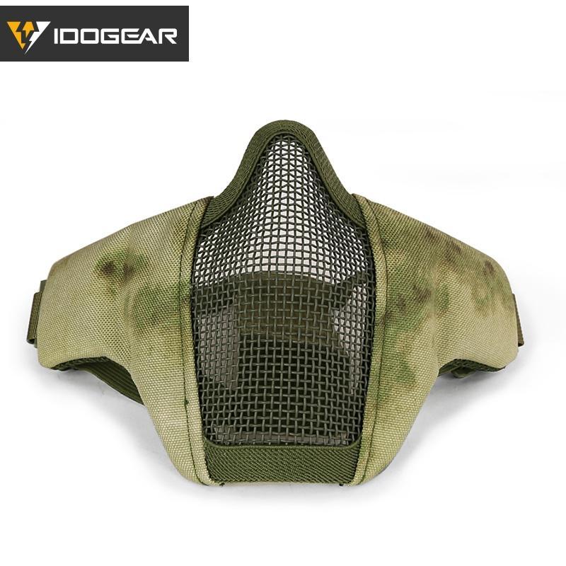 IDOGEAR Tactical PDW Half Face Protective MESH Mask Field CS Game Tactical Military Accessories 3604 Military Camping Hiking Camouflage Gears