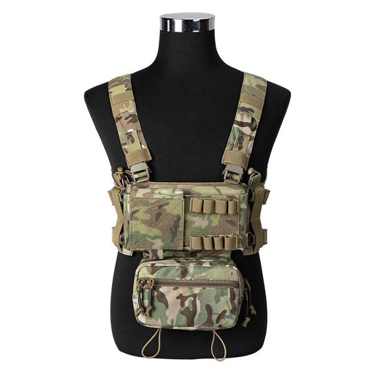 IDOGEAR Tactical Chest Rig Modular Lightweight Chest Rig MK3 Full Set Military w/ 5.56 Mag Pouch Pantiball Hiking Camping Outdoor Gear
