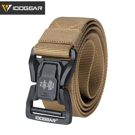 IDOGEAR Tactical Combat Belt Metal Buckle qucik release belt hook & loop Duty Mens Belt High Quality Nylon Belts 3427