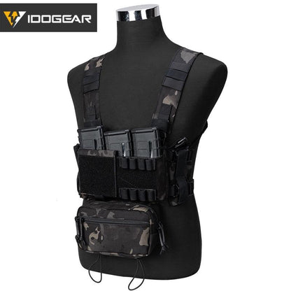 IDOGEAR Tactical Chest Rig Modular Lightweight Chest Rig MK3 Full Set Military w/ 5.56 Mag Pouch Pantiball Hiking Camping Outdoor Gear