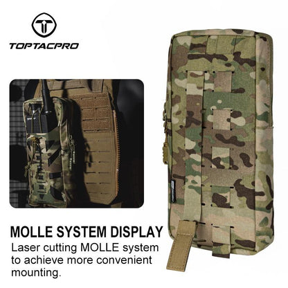 TOPTACPRO Tactical Hydration Pouch With Inner Bladder Water Bag Laser Cut MOLLE Hydration Pouch 8504